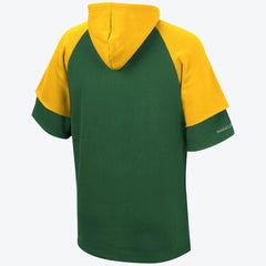 Green Bay Packers Short Sleeve Fleece Hoodie | Mitchell & Ness