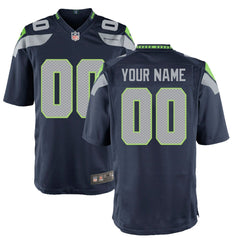 Seattle Seahawks Youth Custom Game Jersey College Navy | Nike for Sale