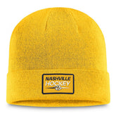 Nashville Predators Fanatics Authentic Pro Cuffed Knit Hat – Gold - NHL