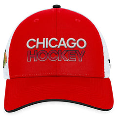 Chicago Blackhawks Fanatics Authentic Pro Rink Trucker Adjustable Hat - Red - NHL