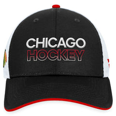Chicago Blackhawks Fanatics Authentic Pro Rink Trucker Adjustable Hat - Black - NHL
