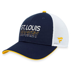 St. Louis Blues Fanatics Authentic Pro Rink Trucker Adjustable Hat - Navy - NHL