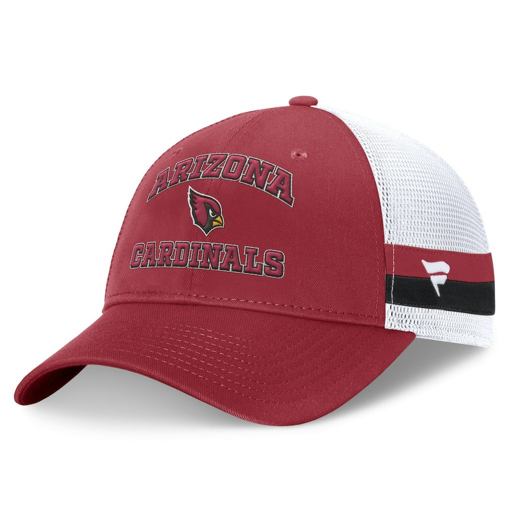 Arizona Cardinals Fundamentals Side Stripe Trucker Adjustable Hat Cardinal/White | Fanatics