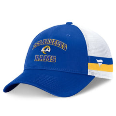 Los Angeles Rams Fundamentals Side Stripe Trucker Adjustable Hat Royal/White | Fanatics