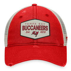 Tampa Bay Buccaneers Heritage Patch Trucker Adjustable Hat Red/Natural | Fanatics