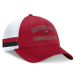 Tampa Bay Buccaneers Fundamentals Side Stripe Trucker Adjustable Hat Red/White | Fanatics
