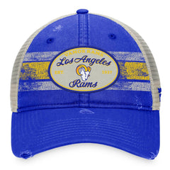 Los Angeles Rams Heritage Trucker Adjustable Hat Royal/Natural | Fanatics