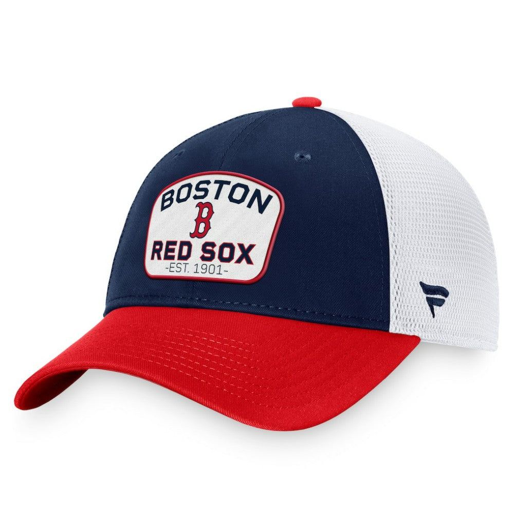 Boston Red Sox Fanatics Two-Tone Patch Trucker Adjustable Hat - MLB