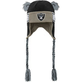 Las Vegas Raiders Youth Wordmark Ears Trooper Knit Hat Black | NFL