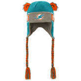 Miami Dolphins Youth Wordmark Ears Trooper Knit Hat Aqua | NFL