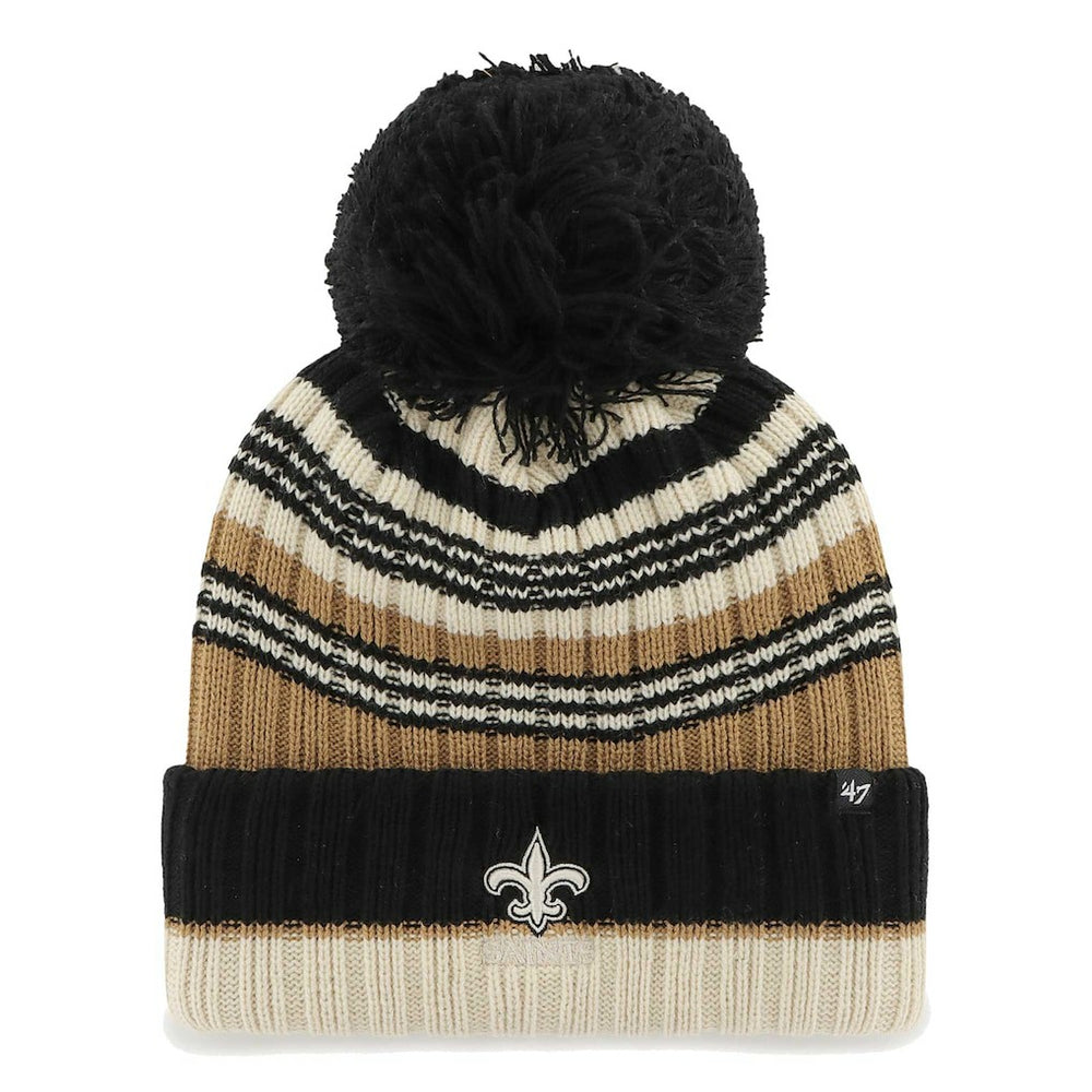 New Orleans Saints '47 Women's Barista Cuffed Knit Hat with Pom Natural | 47 brand