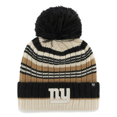 New York Giants '47 Women's Barista Cuffed Knit Hat with Pom Natural | 47 brand
