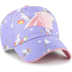 Carolina Panthers '47 Girls Preschool Unicorn Clean Up Adjustable Hat Lavender | 47 brand