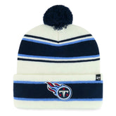 Tennessee Titans '47 Youth Stripling Cuffed Knit Hat with Pom White | 47 brand