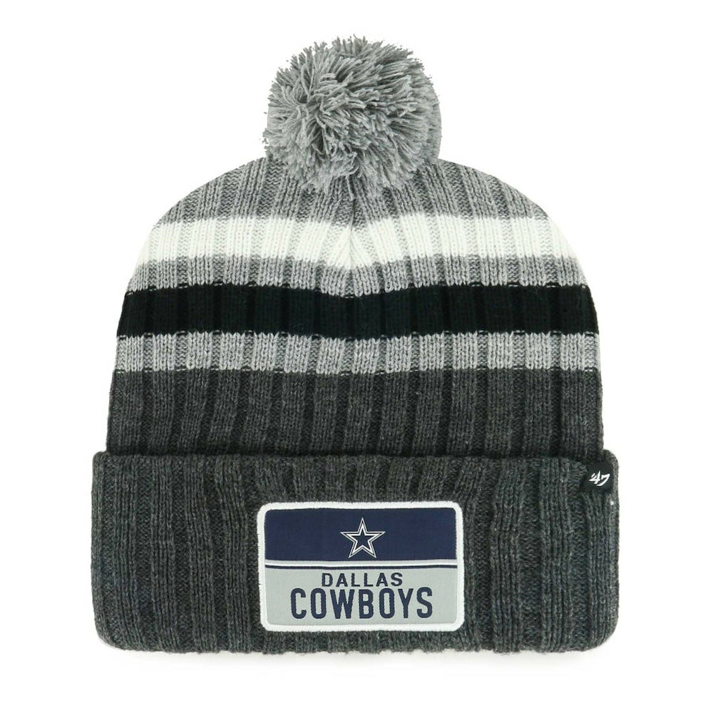 Dallas Cowboys '47 Stack Cuffed Knit Hat with Pom Gray | 47 brand