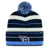 Tennessee Titans '47 Powerline Cuffed Knit Hat with Pom Navy | 47 brand