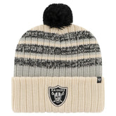 Las Vegas Raiders '47 Tavern Cuffed Knit Hat with Pom Natural | 47 brand