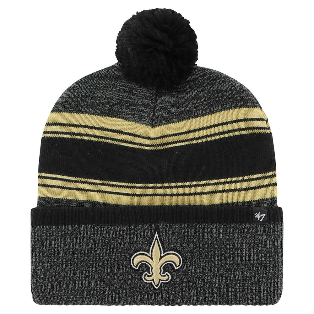 New Orleans Saints '47 Fadeout Cuffed Knit Hat with Pom Black | 47 brand