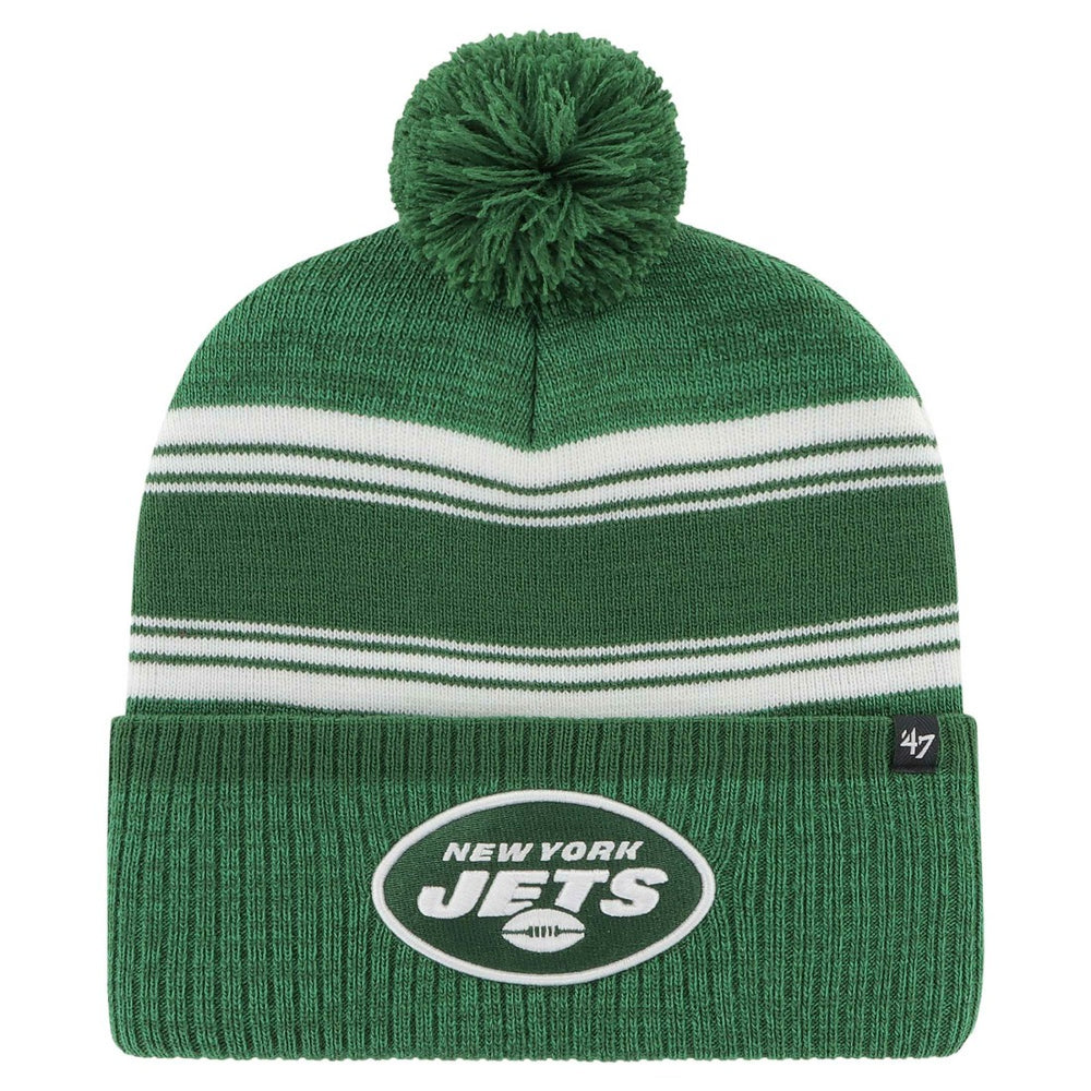 New York Jets '47 Fadeout Cuffed Knit Hat with Pom Green | 47 brand