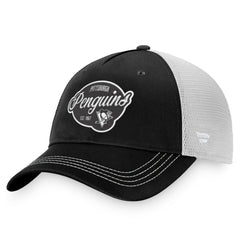 Pittsburgh Penguins Fanatics Women's Fundamental Trucker Adjustable Hat - Black/White - NHL