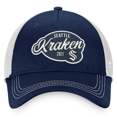 Seattle Kraken Fanatics Women's Fundamental Trucker Adjustable Hat - Deep Sea Blue/White - NHL
