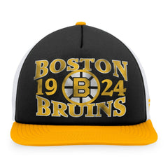 Boston Bruins Fanatics Heritage Vintage Foam Front Trucker Snapback Hat - Black/Gold - NHL