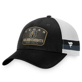 Vegas Golden Knights Fanatics Fundamental Striped Trucker Adjustable Hat - Black/White - NHL