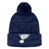 St. Louis Blues Fanatics Fundamental Cuffed Knit Hat with Pom - Navy - NHL