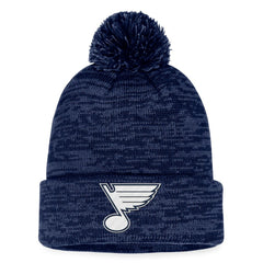 St. Louis Blues Fanatics Fundamental Cuffed Knit Hat with Pom - Navy - NHL
