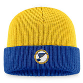 St. Louis Blues Fanatics Heritage Vintage Cuffed Knit Hat - Gold/Blue - NHL