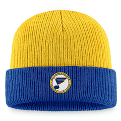 St. Louis Blues Fanatics Heritage Vintage Cuffed Knit Hat - Gold/Blue - NHL