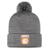 Calgary Flames Fanatics Authentic Pro Home Ice Cuffed Knit Hat with Pom - Gray - NHL