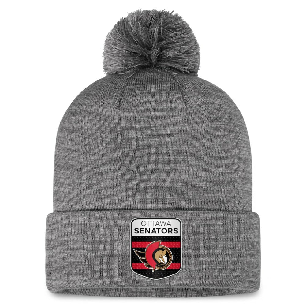 Ottawa Senators Fanatics Authentic Pro Home Ice Cuffed Knit Hat with Pom - Gray - NHL