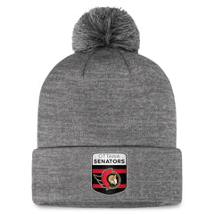 Ottawa Senators Fanatics Authentic Pro Home Ice Cuffed Knit Hat with Pom - Gray - NHL