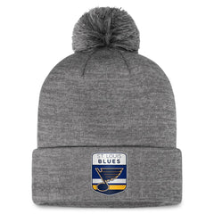 St. Louis Blues Fanatics Authentic Pro Home Ice Cuffed Knit Hat with Pom - Gray - NHL
