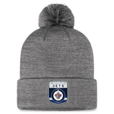 Winnipeg Jets Fanatics Authentic Pro Home Ice Cuffed Knit Hat with Pom - Gray - NHL