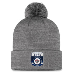 Winnipeg Jets Fanatics Authentic Pro Home Ice Cuffed Knit Hat with Pom - Gray - NHL