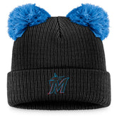 Miami Marlins Fanatics Women's Double Pom Cuffed Knit Hat - MLB