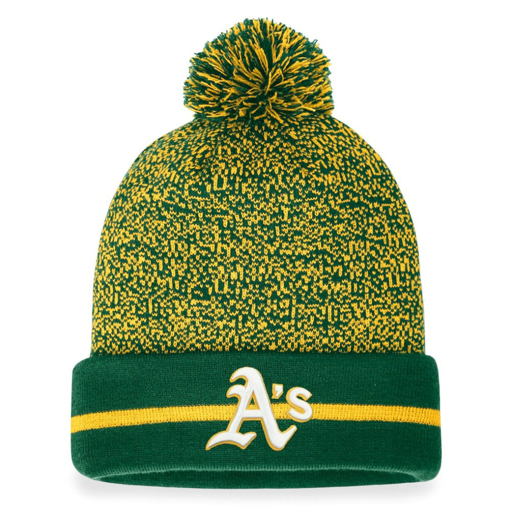 Athletics Fanatics Space-Dye Cuffed Knit Hat with Pom - MLB