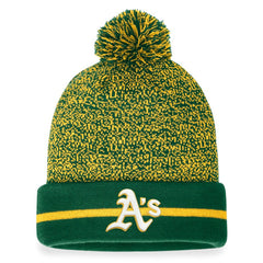 Athletics Fanatics Space-Dye Cuffed Knit Hat with Pom - MLB