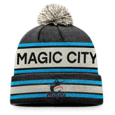 Miami Marlins Fanatics Hometown Slogan Cuffed Knit Hat with Pom - MLB