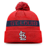 St. Louis Cardinals Fanatics League Logo Cuffed Knit Hat with Pom - MLB