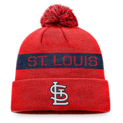 St. Louis Cardinals Fanatics League Logo Cuffed Knit Hat with Pom - MLB