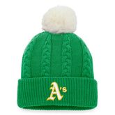 Athletics Fanatics Women's Cable Cuffed Knit Hat with Pom - MLB