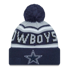 Dallas Cowboys New Era Main Cuffed Knit Hat with Pom Navy | NFL