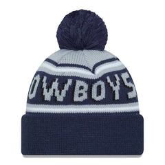 Dallas Cowboys New Era Main Cuffed Knit Hat with Pom Navy | NFL