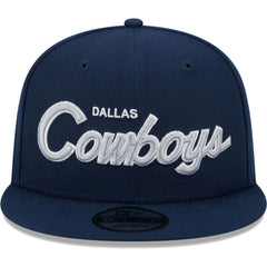 Dallas Cowboys New Era Main Script 9FIFTY Snapback Hat Navy | NFL