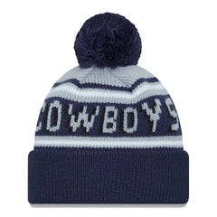 Dallas Cowboys New Era Youth Main Cuffed Knit Hat with Pom Gray/Navy | NFL