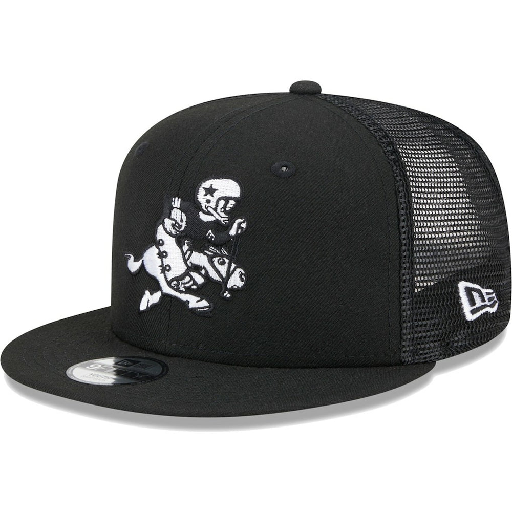 Dallas Cowboys New Era Youth Retro Joe Main B-Dub 9FIFTY Trucker Adjustable Hat Black | NFL
