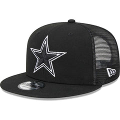Dallas Cowboys New Era Main Trucker 9FIFTY Snapback Hat Black | NFL